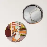 Зеркало карманное &laquo;День корги&raquo;, d=7 см, разноцветное