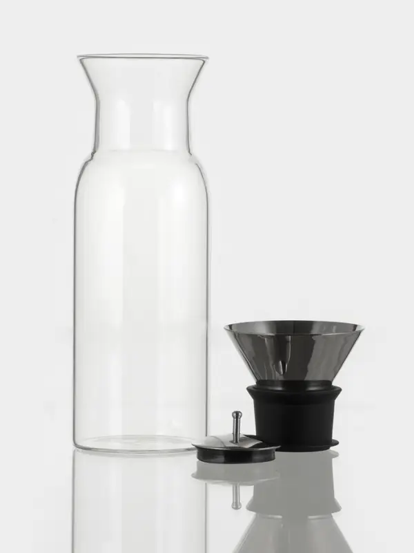 Графин &laquo;Тео&raquo;, 600 мл, 8&times;24 см, с крышкой-клапаном, стекло, прозрачный