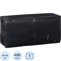 Салфетки бумажные 1-сл. 24х24 черные 400 шт./уп