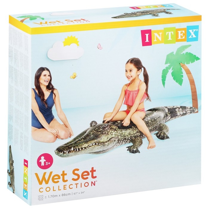 Игрушка для плавания «Аллигатор», 170 х 86 см, от 3 лет, 57551NP INTEX Игрушка для плавания «Аллигатор», 170 х 86 см, от 3 лет, 57551NP INTEX