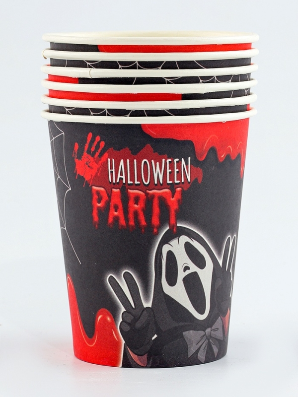 Набор бумажной посуды одноразовый Набор бумажной посуды одноразовый "Halloween party" 6 тарелок, 6 стаканов