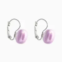 Серьги пластик "Майорика" квадрат, цвет фиолетовый в серебре