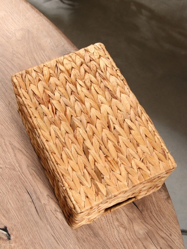 Корзинка прямоугольная, 33х22х14 см, водный гиацинт