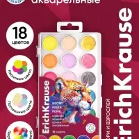 Акварель 18 цветов ErichKrause Safari Neon+Pastel+Pearl с европодвесом