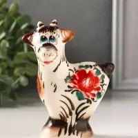 Фигурка фарфор &laquo;Козёл Кузя&raquo;, 11.5 см, гжель цветная, МИКС