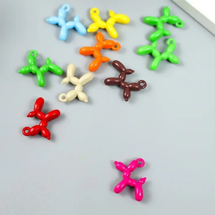 Металлический элемент, декоративная подвеска &laquo;Арт Узор. Надувной шарик: собака&raquo;, 0.6&times;1.4&times;1.9 см, МИКС