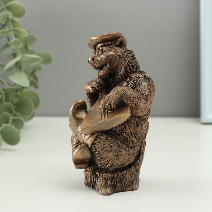 Фигура Фигура "Медведь с балалайкой" 12см, бронзовый