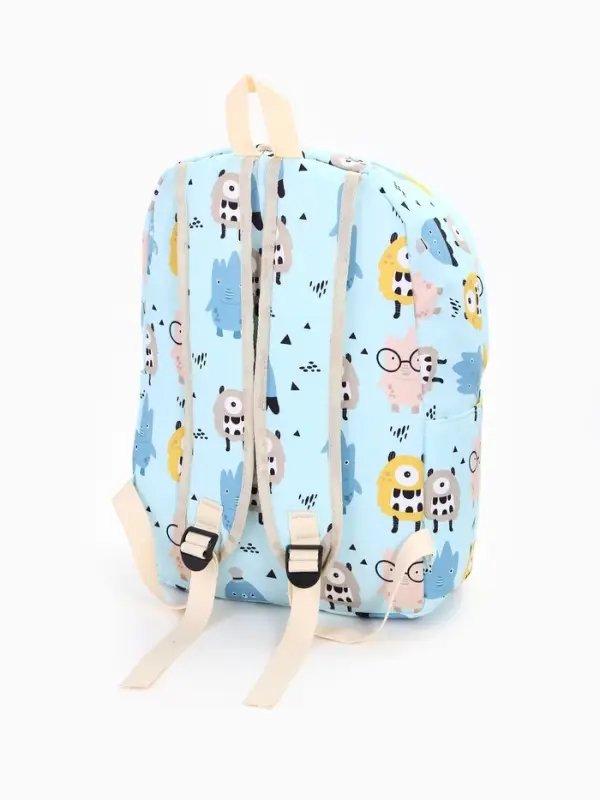 Рюкзак школьный &laquo;Монстрики&raquo;, с пеналом, 29&times;12&times;41 см, голубой