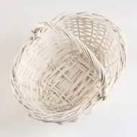 Корзина плетёная для хранения, 23&times;19&times;12 см, ручка h=23 см, лоза, белая
