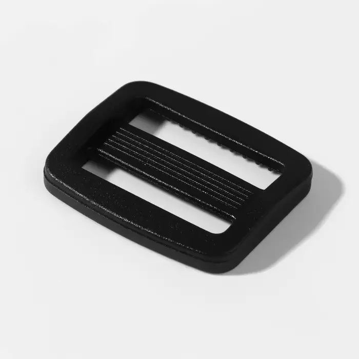 Пряжка регулирующая, двухщелевая, внутренняя ширина - 20 мм, толщина - 3,5 мм, 10 шт, цвет чёрный Пряжка регулирующая, двухщелевая, внутренняя ширина - 20 мм, толщина - 3,5 мм, 10 шт, цвет чёрный