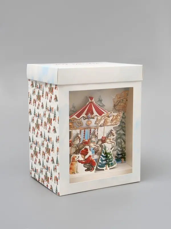 Коробка складная «Карусель с лошадками» 18×23×14 см Коробка складная «Карусель с лошадками» 18×23×14 см