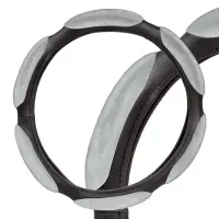 Оплетка на руль, спонжевая, серая, 40 см / L (AWC-SS-08L)