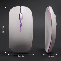 Мышь MB-2.4 беспроводная, оптическая, подсветка, 800-1600 dpi, USB, Bluetooth, серебристая