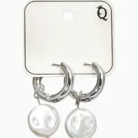 Серьги жемчуг "Барокко", цвет белый в серебре