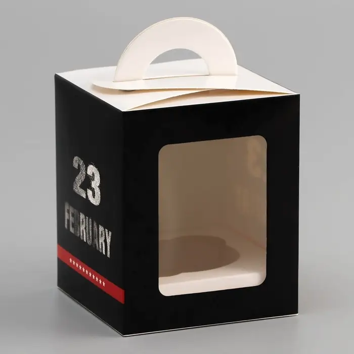 Коробка для 1 капкейка, «23 Февраля», 9.2×9.2×11.1 см Коробка для 1 капкейка, «23 Февраля», 9.2×9.2×11.1 см