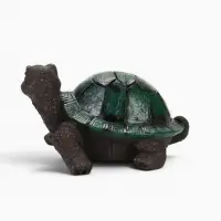 Садовая фигура из полистоуна &laquo;Тёмная черепаха&raquo;, 18&times;13&times;9 см