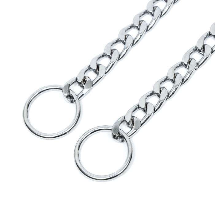 Ошейник - удавка металлический однорядный, 55 см, толщина проволоки 2,5 мм, плоское звено Ошейник - удавка металлический однорядный, 55 см, толщина проволоки 2,5 мм, плоское звено