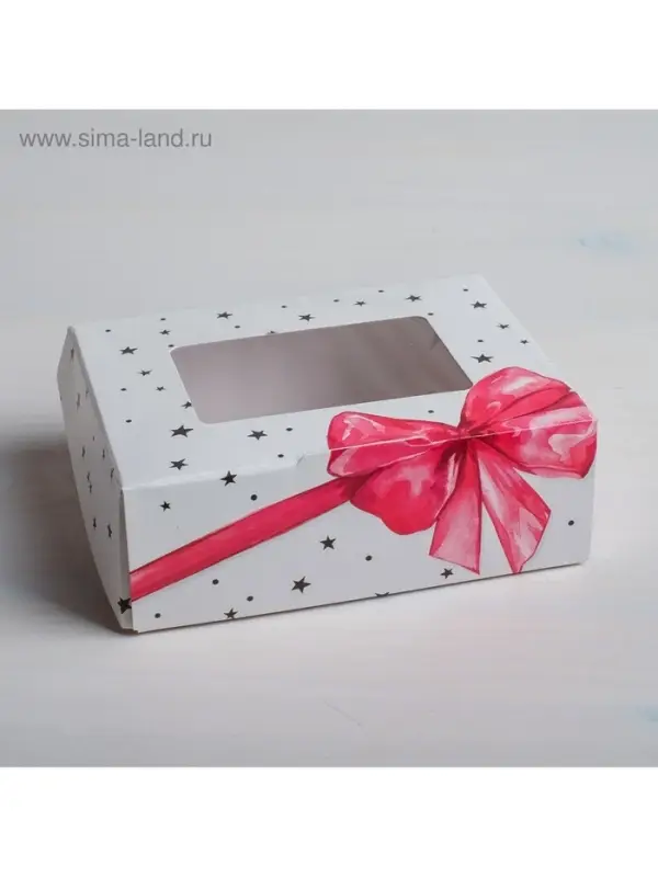 Кондитерская упаковка, коробка с ламинацией &laquo;Подарок&raquo;, 10&times;8&times;3.5 см
