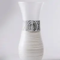 Ваза &laquo;Эридан. Белоснежный узор&raquo;, волна, h=26 см, стекло, белая