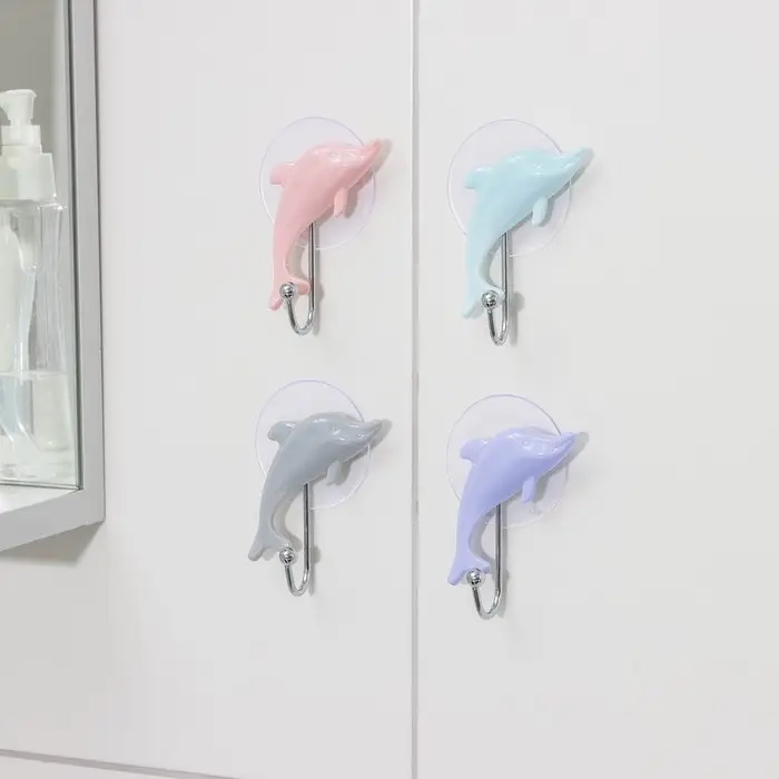 Крючок на вакуумной присоске «Дельфин», цвет МИКC