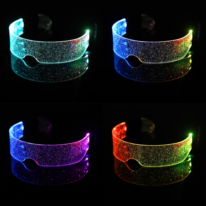 Светодиодные очки Светодиодные очки "Сияние", 14.5x4.5x18 см, CR2032x2 (в компл.), 3 режима, RGB
