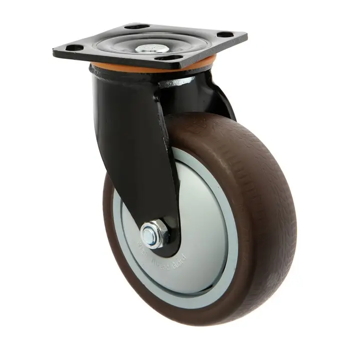 Колесо для трансп. тележек поворотное ТУНДРА, d=150 мм, на площадке, покрытие TPR=