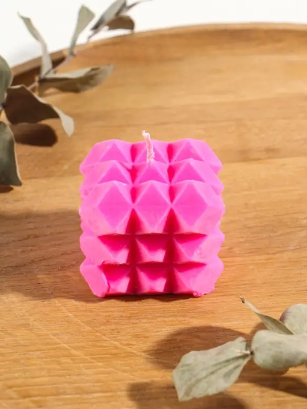 Свеча "Ромбики" 6х6х6 см, соевый воск МИКС