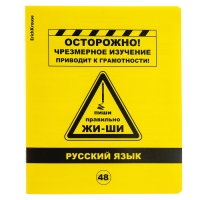 Тетрадь предметная РУССКИЙ ЯЗЫК, 48 листов в линейку, ErichKrause Be Informed, пластиковая обложка, шелкография, блок офсет 100% белизна, инфо-блок
