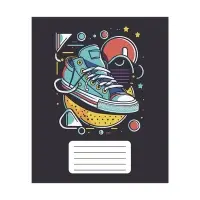 Тетрадь 12 листов в частую косую линию Calligrata "Кеды", обложка мелованный картон, ВД-лак, блок офсет, белизна 95%, МИКС