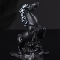 Фигура "Конь на дыбах" 10 см, черный