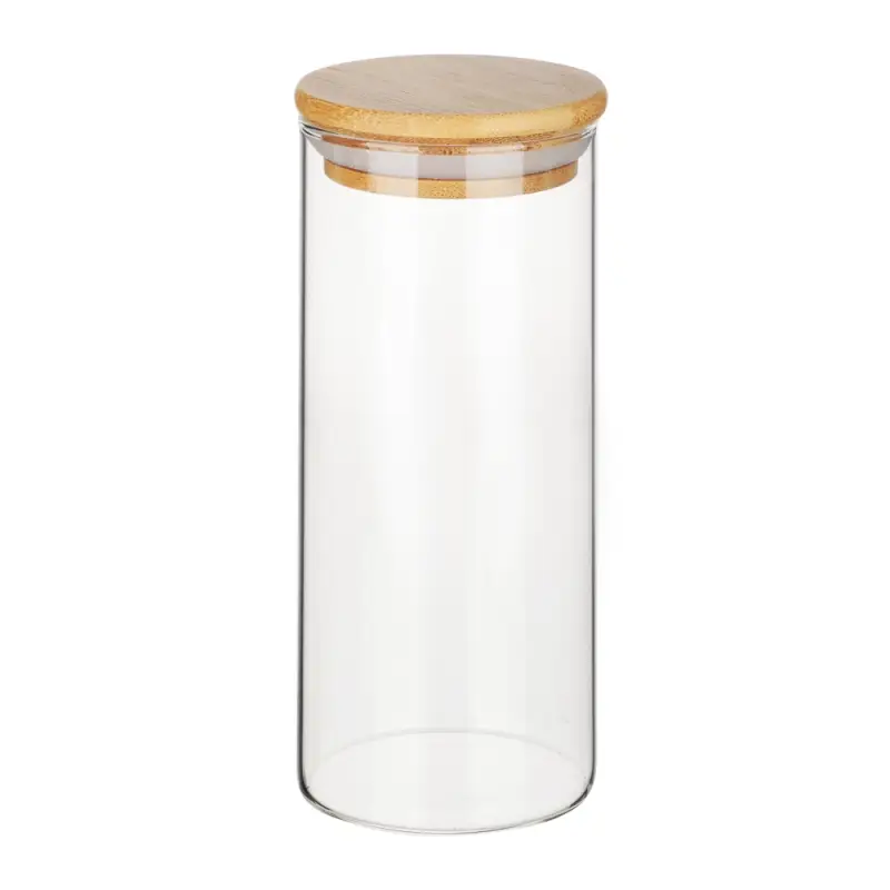 VETTA ЭКО Эллипс Банка для хранения 400мл, 15,5х6,5см, стекло, бамбук