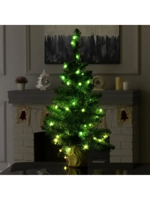 Умная гирлянда &laquo;Нить&raquo; 5 м, роса, IP20, серебристая нить, 50 LED, управление с приложения, свечение RGB, USB