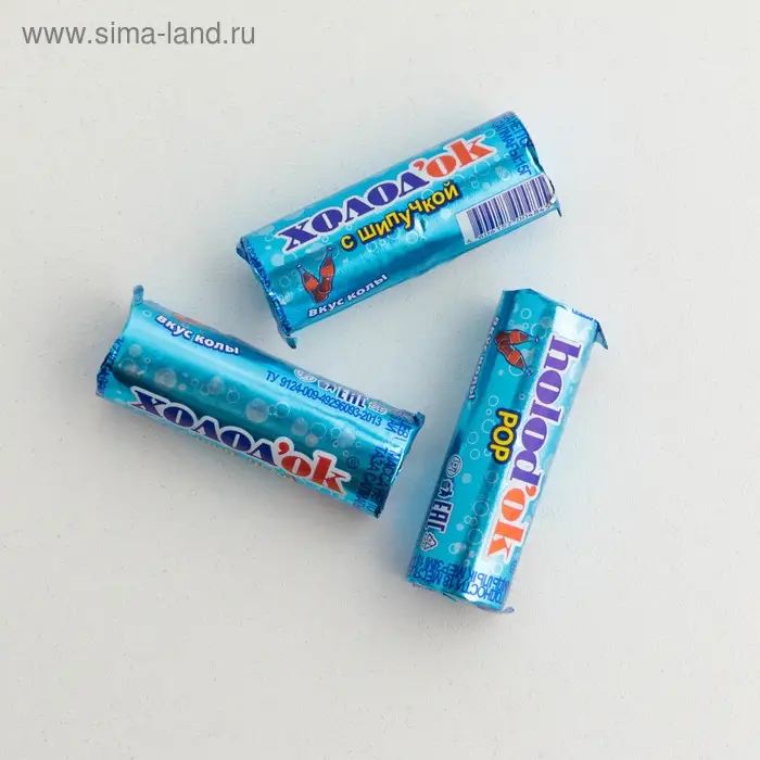Конфеты &laquo;Холодок&raquo; с шипучкой со вкусом колы, в стике,15 г