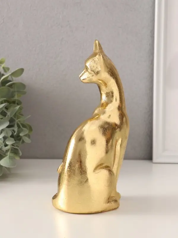 Фигурка полистоун &laquo;Золотая кошка&raquo;, 11.5&times;7.5&times;20.5 см