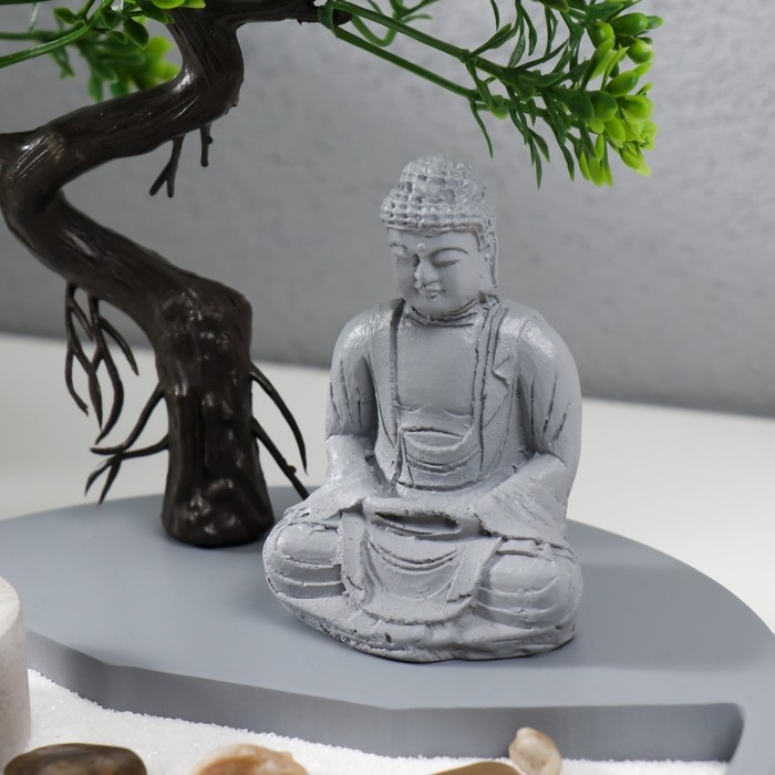Сад Дзен  Сад Дзен "Будда у дерева" песок+свеча 22,5х17х17 см