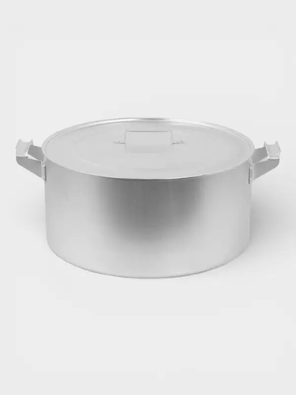 Кастрюля, 30 л, d=44 см, металлические ручки и крышка, листовой алюминий 2 мм, серебристая