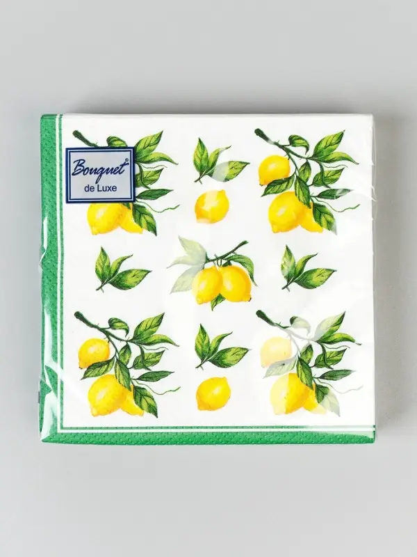 Скатерть с лимонами, Салф. Bouquet de Luxe 24х24 3 слоя 25л /15, шт