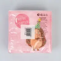 Салфетки бумажные однослойные &laquo;Желаю счастья. Ёжик&raquo;, 24&times;24 см, 20 шт.