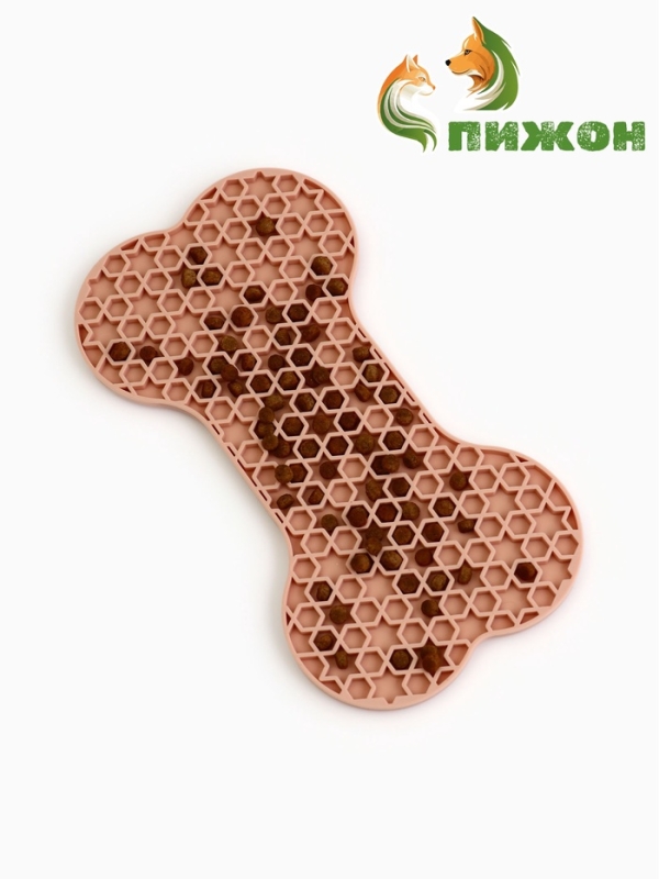 Коврик для лизания на присосках 11 х 20 см, бежевый Коврик для лизания на присосках 11 х 20 см, бежевый