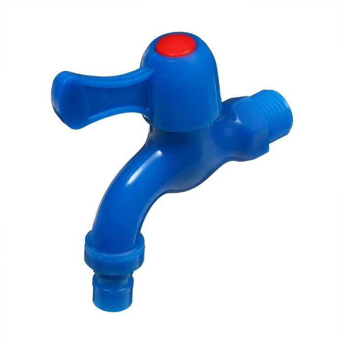 Кран, наружная резьба 1/2", для шланга 1/2" (12 мм), пластик, цвет МИКС, Greengo