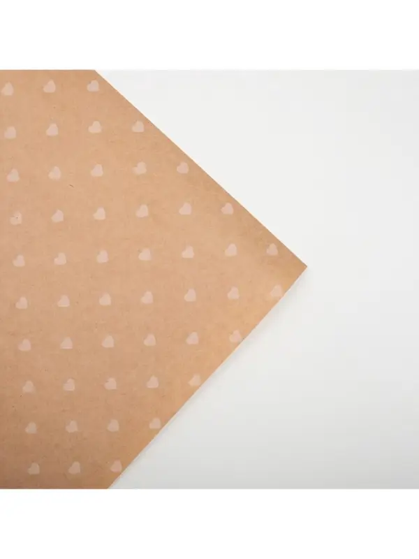 Бумага упаковочная крафтовая «Сердца», 50 х 70 см Бумага упаковочная крафтовая «Сердца», 50 х 70 см