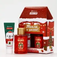 Новогодний подарочный набор косметики «Тепла и уюта»: гель для душа 110 мл и крем для рук 30 мл, URAL LAB