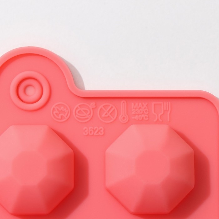 Форма для конфет и шоколада Доляна «Кристаллы», силикон, 22×11 см, 18 ячеек (3,2×2,5 см), цвет МИКС Форма для конфет и шоколада Доляна «Кристаллы», силикон, 22×11 см, 18 ячеек (3,2×2,5 см), цвет МИКС