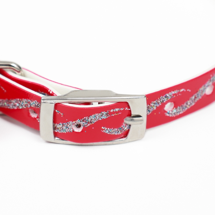 Ошейник из искусственной кожи Ошейник из искусственной кожи "Бесконечность" с блестками, 30 х 1 см, микс цветов