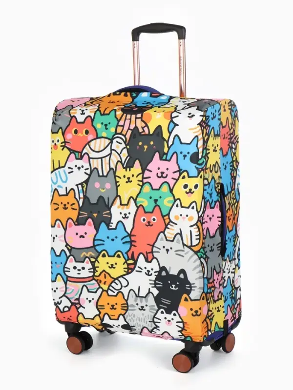 Чехол для чемодана &laquo;Котики&raquo;, 20", разноцветный