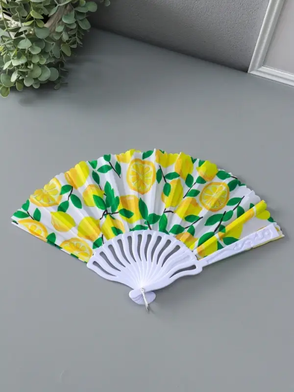 Веер складной &laquo;Россыпь лимонов&raquo;, 23 см, МИКС