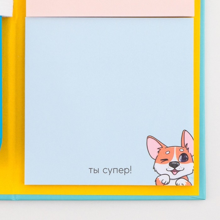 Блок для записей 3 шт. по 30 листов, стикеры, ручка шариковая синяя паста 0,7 мм «Для тех, укого лапки» Блок для записей 3 шт. по 30 листов, стикеры, ручка шариковая синяя паста 0,7 мм «Для тех, укого лапки»