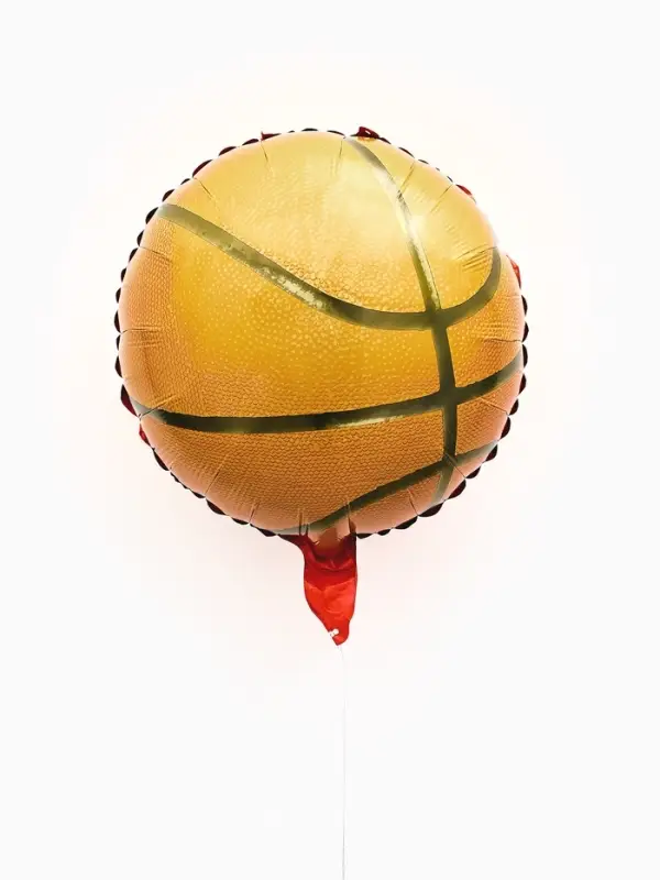 Воздушные шары фольгированные 17" круг "Баскетбольный мяч" набор 5 штук