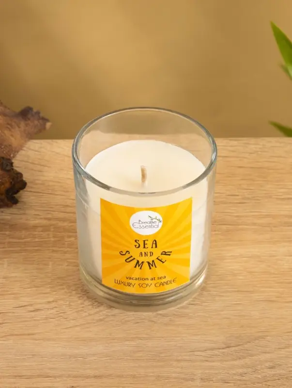 Свеча с кристаллом внутри Sea and Summer Свеча с кристаллом внутри Sea and Summer "Vacation at Sea" морской, 120 гр