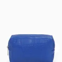 Косметичка ONE COLOR, на молнии, искусственная кожа, синяя